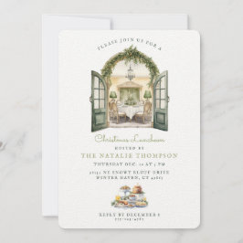 Invitación Navidades Luncheon | Comedor verde