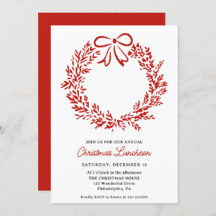 Invitación Navidades Luncheon Fancy Wreath Holiday