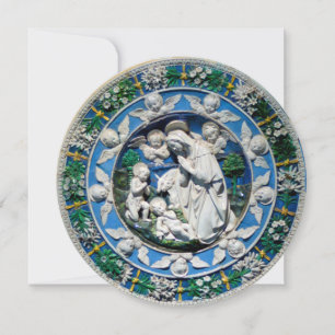 Invitación Navidades MADONNA, CHILD Y ANGELS Blue Sapphire