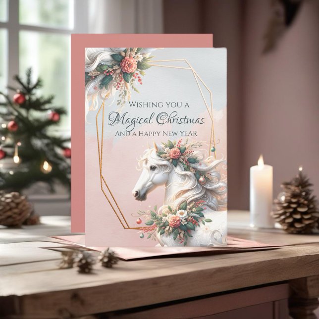 Invitación Navidades mágicos caballo de Año Nuevo (Enjoy this Festive Christmas design! )