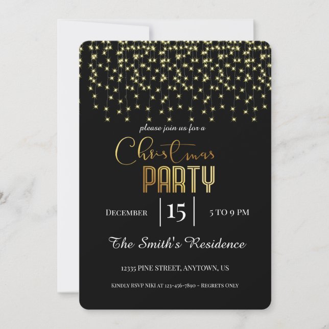 Invitación Navidades mágicos elegantes y festivos (Anverso)