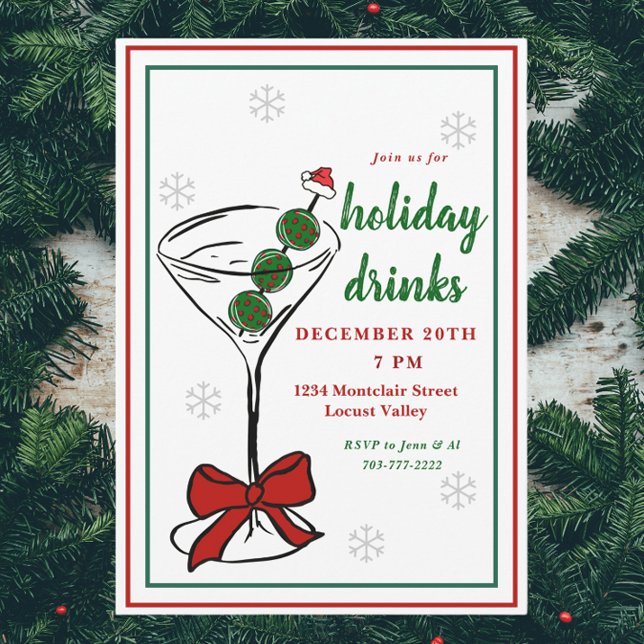 Invitación Navidades Martini de pelota de pájaros beben Santa (Subido por el creador)