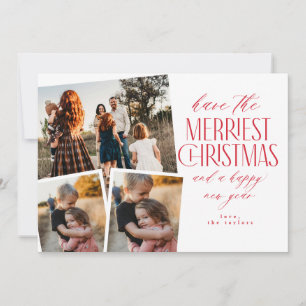 Invitación Navidades más valiosos de Collage de fotos rojo y 