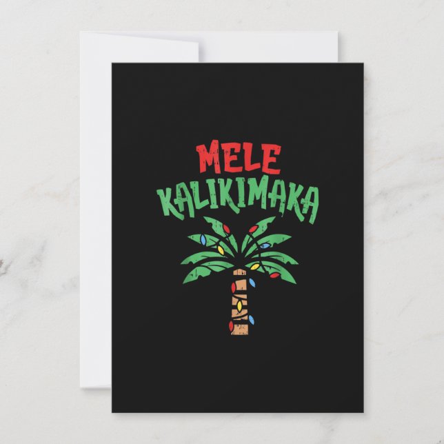 Invitación Navidades Mele Kalikimaka Palm Tree Luz Hawaiana (Anverso)