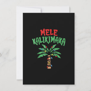 Invitación Navidades Mele Kalikimaka Palm Tree Luz Hawaiana