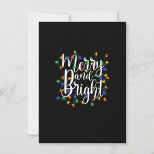 Invitación Navidades merry y brillantes iluminan la correspon