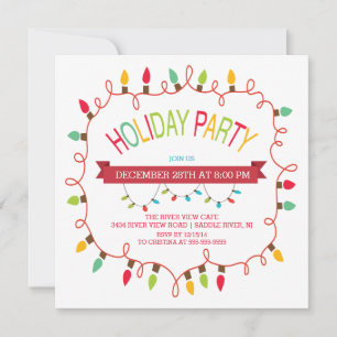 Invitación Navidades merry y brillantes iluminan la invitació