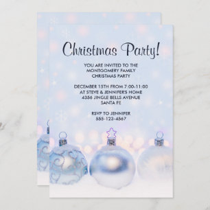 Invitación Navidades metálicos decorativos mágicos Fiesta de 