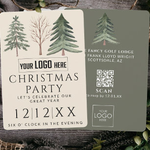 Invitación Navidades Minimalistas con logotipo profesional pa