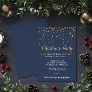 Invitación Navidades minimalistas de Confetti Azul Fiesta