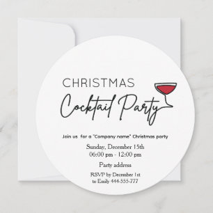 Invitación Navidades minimalistas fiesta de cócteles