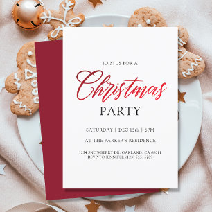 Invitación Navidades minimalistas Fiesta Elegant