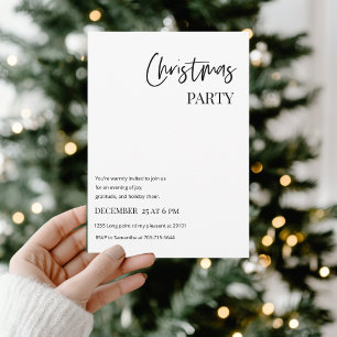 Invitación Navidades minimalistas Fiesta Moderno