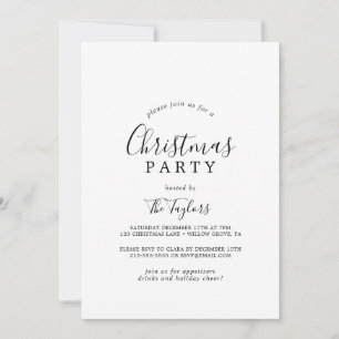 Invitación Navidades minimalistas Fiesta Tipografía