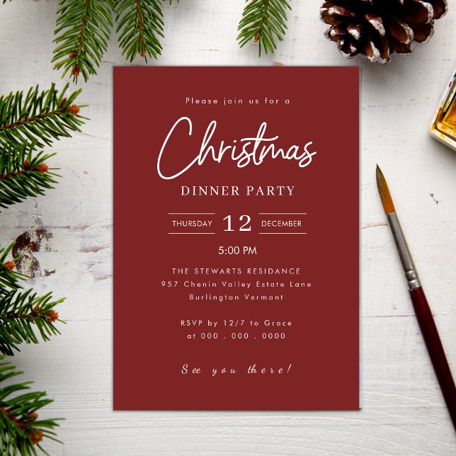 Invitación Navidades Minimalistas modernos Fiesta de cena de  (Subido por el creador)