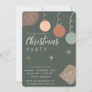 Invitación Navidades minimalistas simples adornos de boho