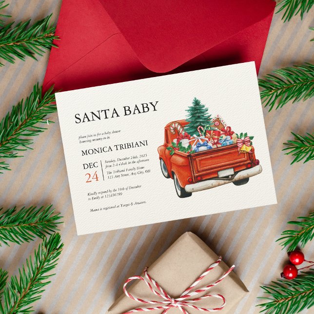 Invitación Navidades mínimos Santa Baby Shower Winter (Subido por el creador)