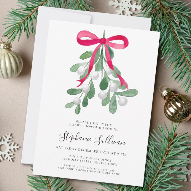 Invitación Navidades Mistletoe Baby Shower (Subido por el creador)
