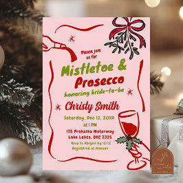 Invitación Navidades Mistletoe y Prosecco Bridal Shower