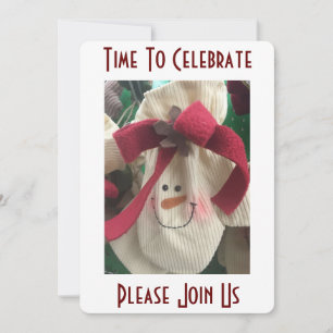 INVITACIÓN NAVIDADES MITTEN SNOWMAN PARTY INVITATION