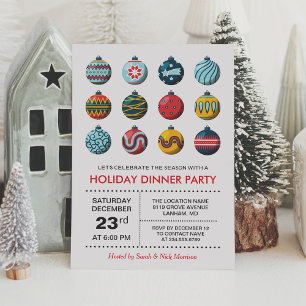 Invitación Navidades modernos balls celebración fiesta de fer