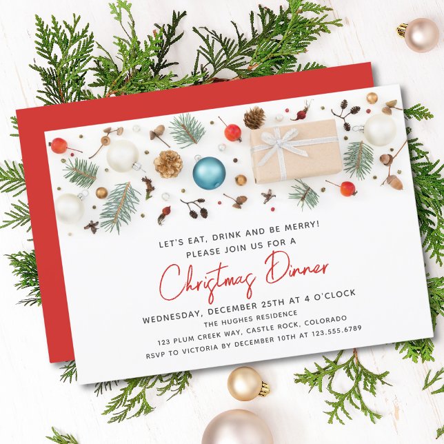 Invitación Navidades modernos Cena festiva vacaciones de invi (Subido por el creador)