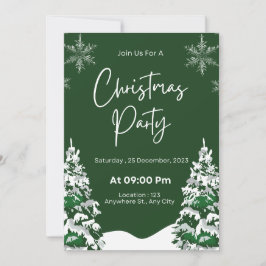 Invitación Navidades modernos de invierno con copos de nieve 