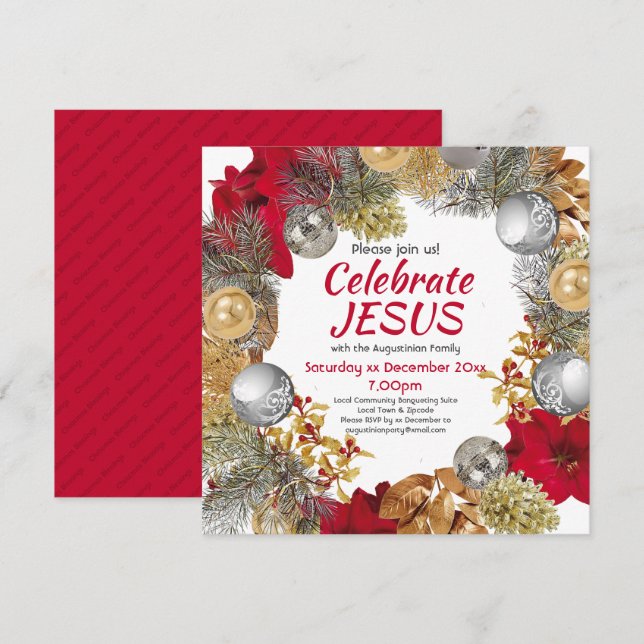 Invitación Navidades modernos de la Plaza JESUS (Anverso / Reverso)