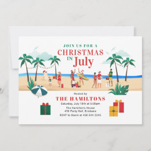 Invitación Navidades modernos en julio diversión Fiesta 