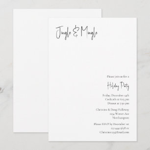 Invitación Navidades modernos escriben jingle y mingle