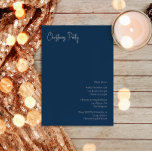 Invitación Navidades modernos | Fiesta azul<br><div class="desc">Navidades modernos | la invitación de fiesta azul es perfecta para tu minimalista y chic saludo de vacaciones azul y blanco. La caligrafía escrita a mano, mínima y caprichosa, es delicada y rústica, aunque elegante y elegante. Encontrará que todo lo relacionado con este producto es editable, así que siéntase libre...</div>