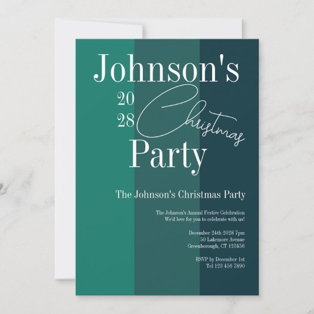 Invitación Navidades modernos Fiesta banda verde (Anverso)
