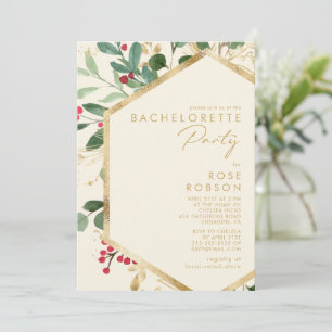 Invitación Navidades modernos Fiesta de Bachelorette de Crema