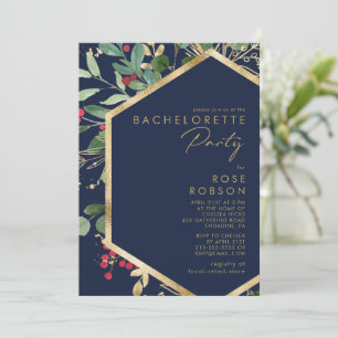 Invitación Navidades modernos Fiesta de Bachelorette de la Ma