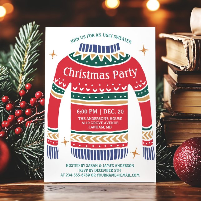 Invitación Navidades modernos fiesta de feriado muy dulce (Subido por el creador)