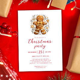 Invitación Navidades modernos Fiesta Gold Gingerbread Holiday