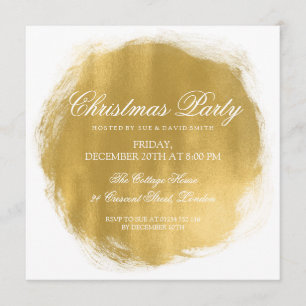 Invitación Navidades modernos Fiesta Gold Paint Look