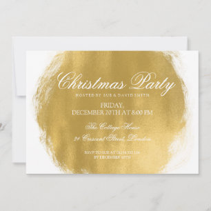 Invitación Navidades modernos Fiesta Gold Paint Look
