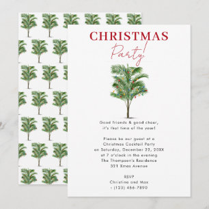 Invitación Navidades modernos Fiesta Palm Tree tropical