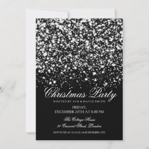 Invitación Navidades modernos Fiesta Silver Midnight Glam