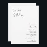 Invitación Navidades Modernos Guian La Bebida Y Se Mora<br><div class="desc">Este libreto moderno de Navidades para comer, beber y ser alegre invitación es perfecto para su minimalista y chic reunión de vacaciones en blanco y negro. La caligrafía escrita a mano, mínima y caprichosa, es delicada y rústica, aunque elegante y elegante. El diseño refleja un simple día de invierno blanco...</div>