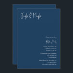 Invitación Navidades modernos | Jingle azul y mingle<br><div class="desc">Navidades modernos | el jingle azul y la invitación a la mezcla son perfectos para tu minimalista y elegante bienvenida de vacaciones en blanco y azul. La caligrafía escrita a mano, mínima y caprichosa, es delicada y rústica, aunque elegante y elegante. Encontrará que todo lo relacionado con este producto es...</div>