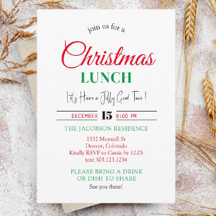 Invitación Navidades modernos Lunch Xmas Fiesta de trabajo Ve