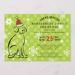 Invitación Navidades modernos perros fiesta de vacaciones Red
