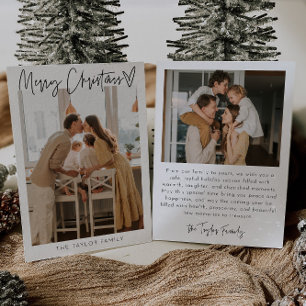 Invitación Navidades modernos y elegantes con familia de foto