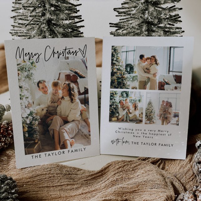 Invitación Navidades modernos y elegantes con familia de foto (Subido por el creador)