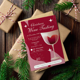 Invitación Navidades modernos y elegantes degustación de vino