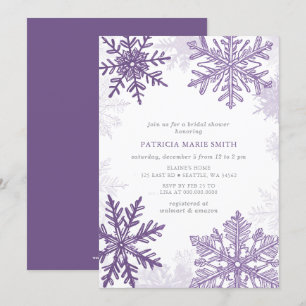 Invitación Navidades Morple Snowflakes Wind Bridal Shower