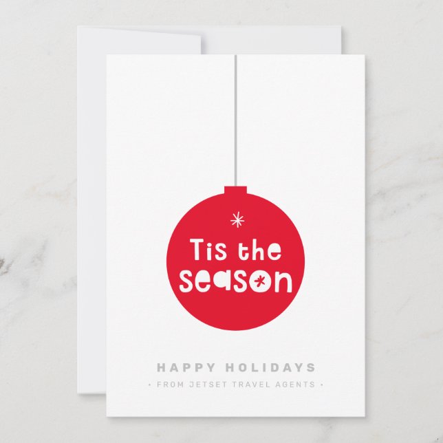 Invitación NAVIDADES NEGOCIOS GRACIAS moderno simple rojo bau (Anverso)