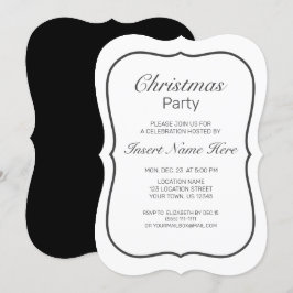 Invitación Navidades negros blancos Minimalistas modernos